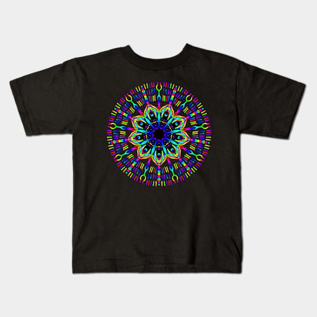 Fluo Energy mandala Kids T-Shirt by GribouilleTherapie